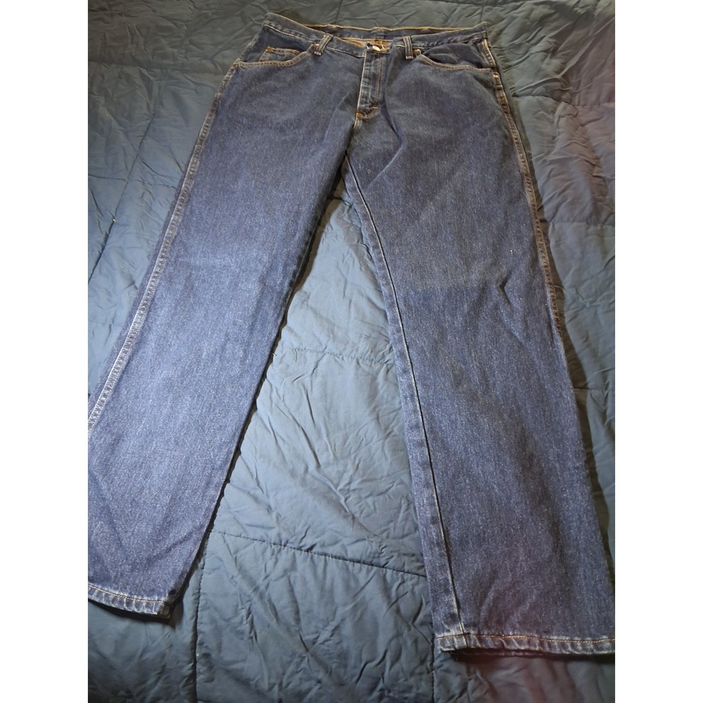 Wrangler Jeans Mens 36x30 Blue Relaxed Fit Classic Straight Denim Casual